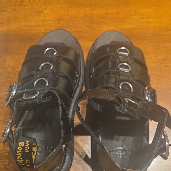 Dr. Martens Shoes - Dr. Martens Black Leather Buckle Sandals